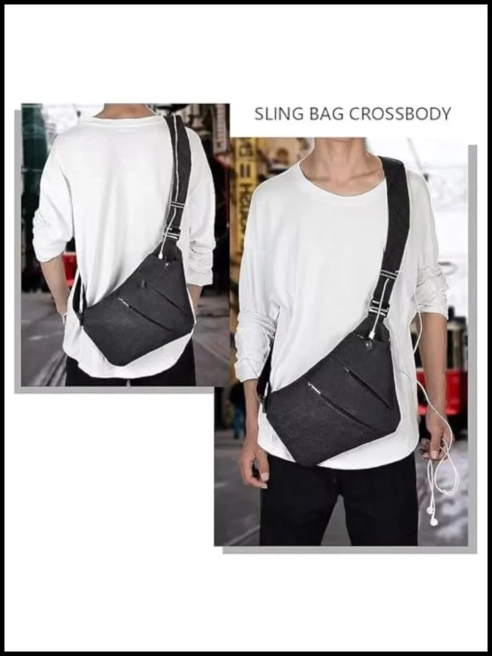 Water-Resistant Anti Theft Crossbody Sling Bag with RFID, Multi-Pocket,